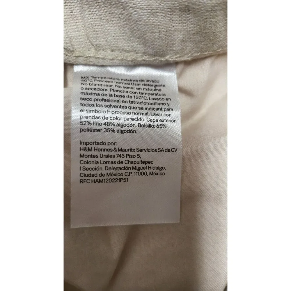 H & M Linen Blend Womens Pants NWT Sz Lg